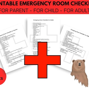 Emergency To-Go Bag Checklist, Hospital Bag, Emergency Preparedness, Emergency Supplies, For Parent, Child, Or Adult, Instant Download