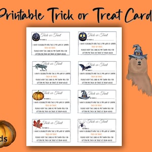 Printable Halloween Trick-or-Treat Cards For People With Disabilities, Cards For Non-Verbal Or Autistic People/Kids, Blue Pumpkin Thank You
