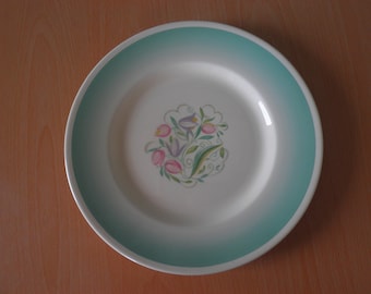 Susie Cooper, Art Déco Plate, 9 pouces (23cm), de Grays Pottery, Green Dresden Spray