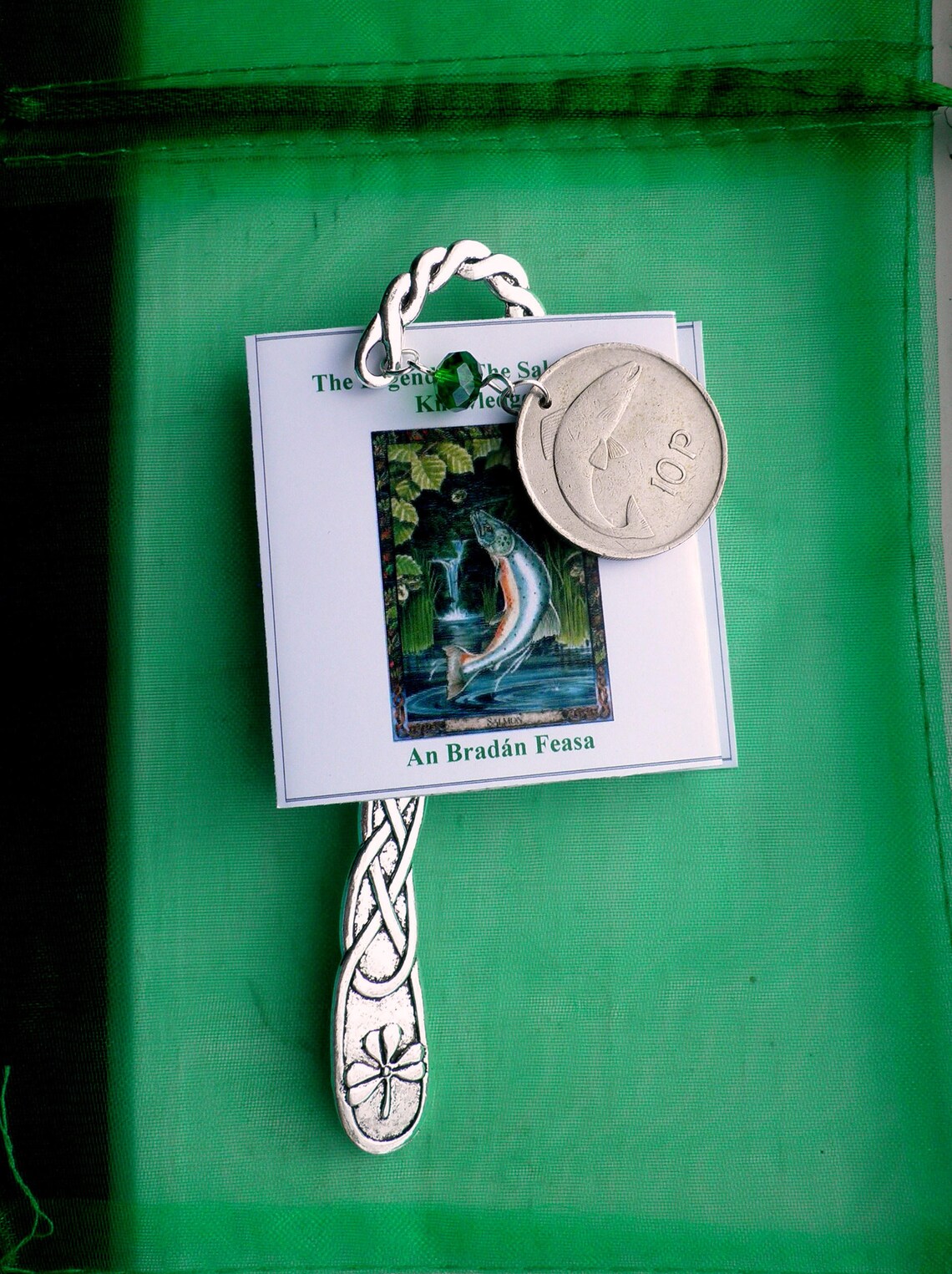 Boxed Celtic Bookmark, Irish Bookmark, Salmon of Knowledge, Connemara ...