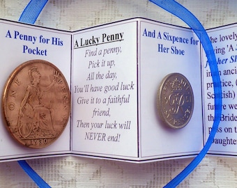 Welsh Wedding Memento, A Penny for His Pocket and a Sixpence for Her Shoe