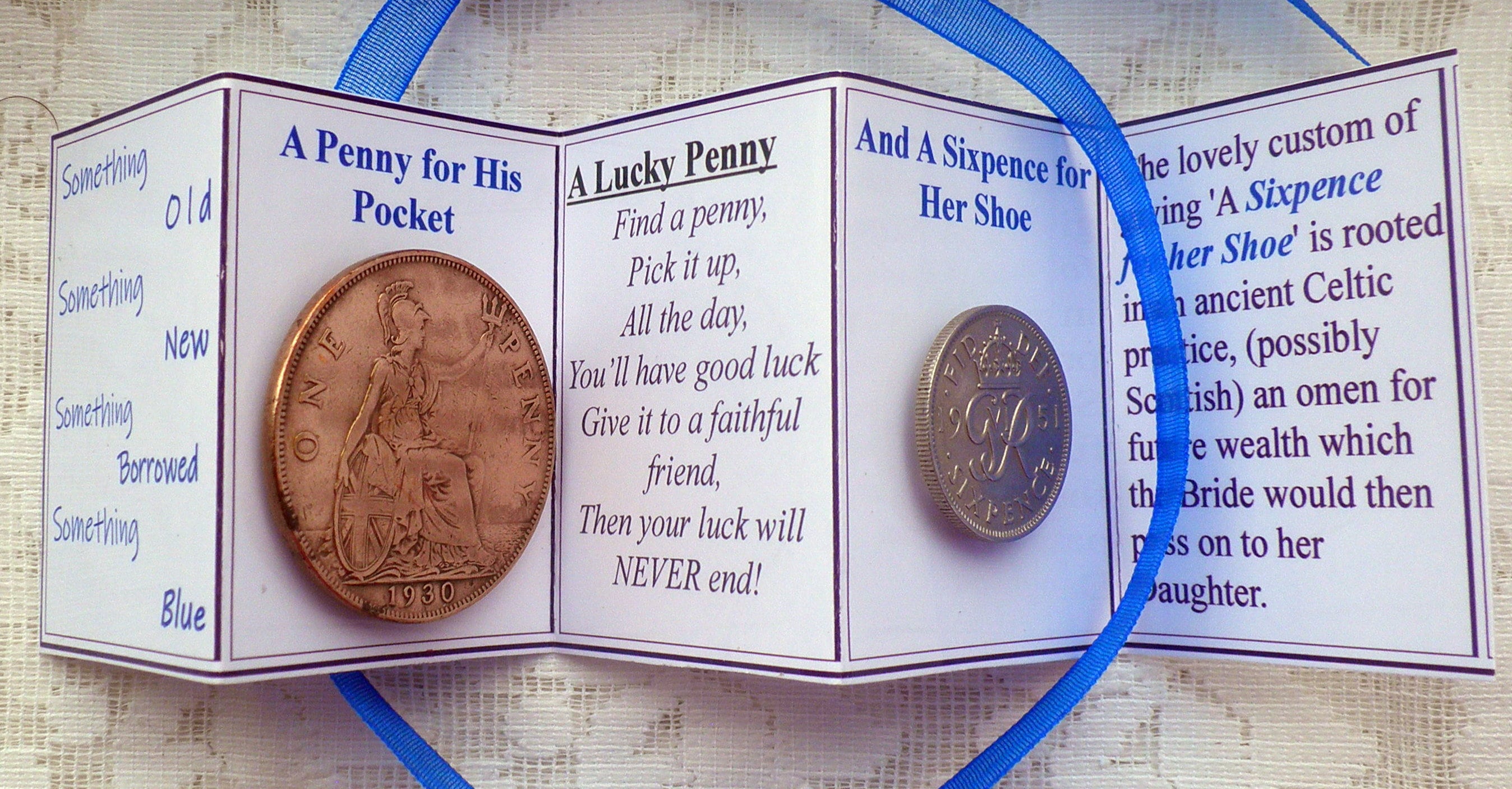 English Wedding Memento, A Penny for His Pocket and a