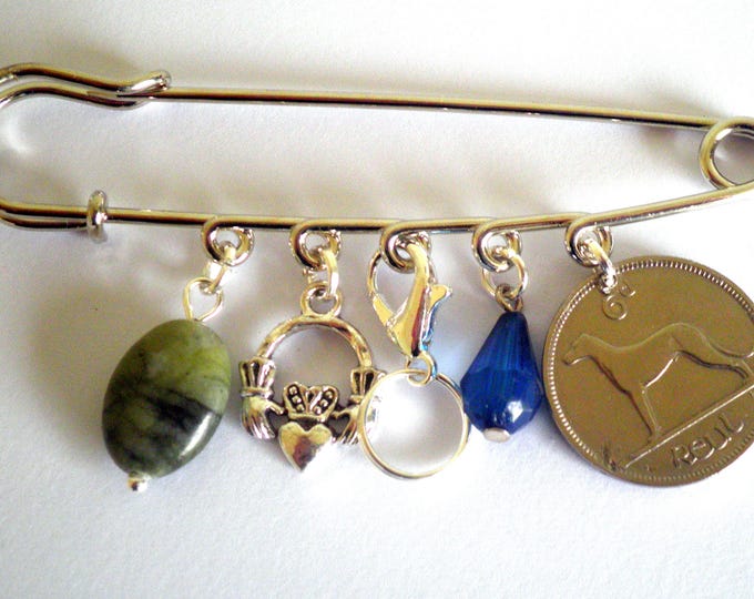 Christening Gift Set - Sixpence, Angel & Cross Pin, Presented In Box With Card (Pink, For Girls)