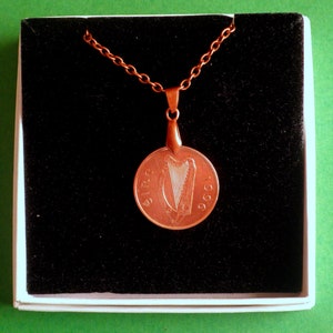 29th Birthday gift, 1996 Celtic Copper Pendant, Irish 2p on a NonTarnish Copper chain, more Years available