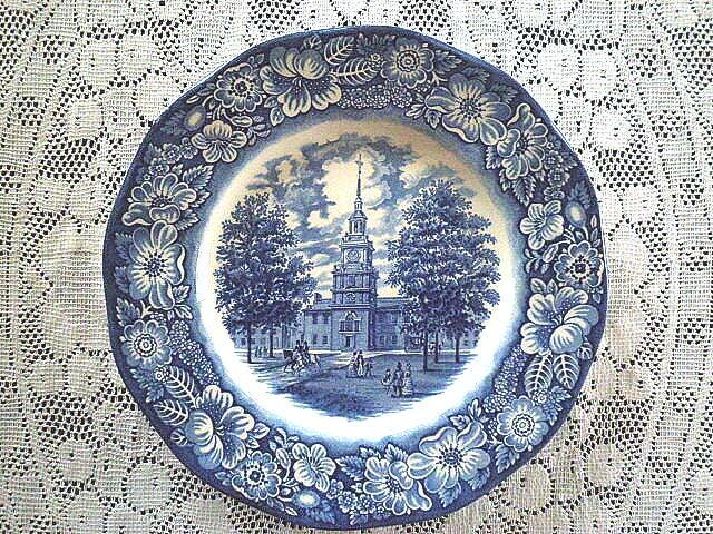 Liberty Blue Plate Independence Hall Staffordshire Ironstone - Etsy