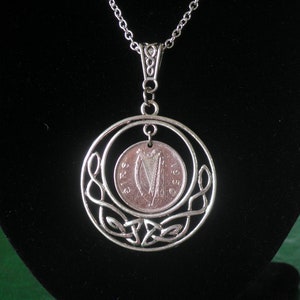 75th Birthday coin, 1950 Ireland coin, Celtic Circle of Life, 1950 Sixpence, Wolfhound Irish coin necklace, more Dates available