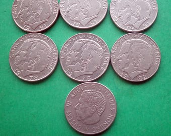 スウェーデン クローナ硬貨 x 7 1970、1978 1981、1982。 - Etsy 日本