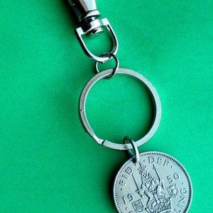 1950 UK Shilling Schlüsselanhänger, Geschenk zum 75.Geburtstag, George V1 Münze.