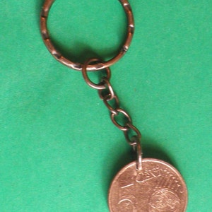 2006 Keychain Moderne Irland Euro Schlüsselanhänger, Kupfer 5c Münze auf einem Kupfer Schlüsselanhänger, Boxed Geschenk, See stammt aus dem Jahr 2002