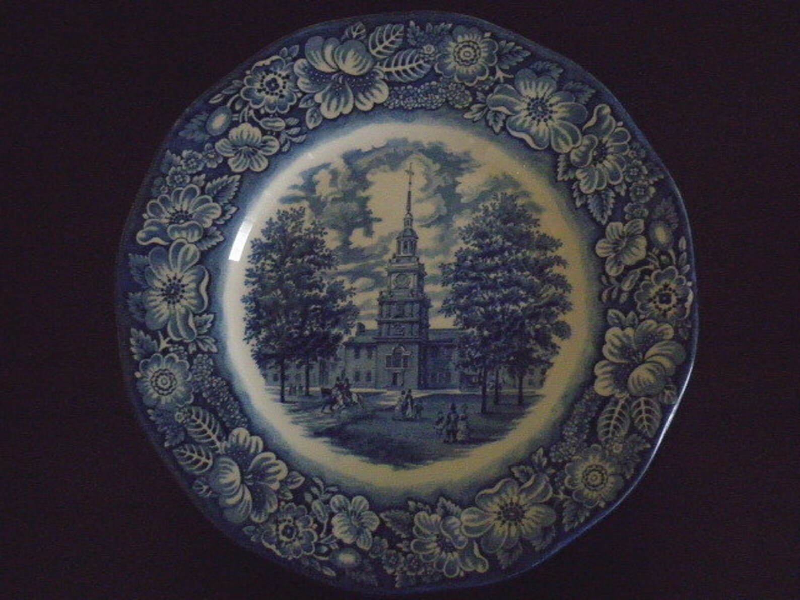 Liberty Blue Plate Independence Hall Staffordshire Ironstone Etsy
