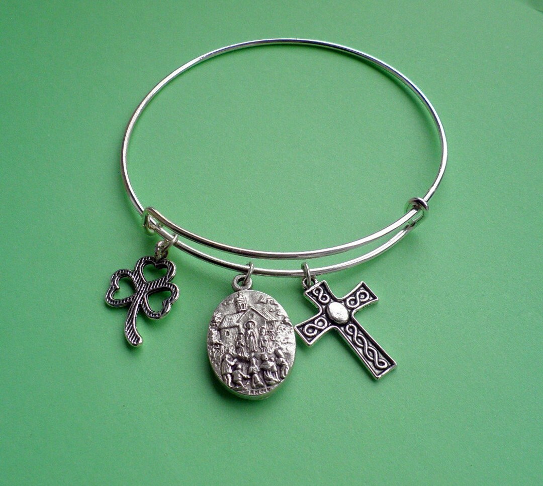 Religious Bracelet Catholic Charm Bracelet Irish Charm Etsy