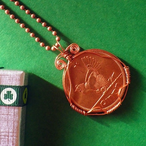 1966 59th Birthday coin, Irish Penny coin necklace Jewelry, Select your Year Copper wire wrapped Pendant, Vintage coin direct from Ireland