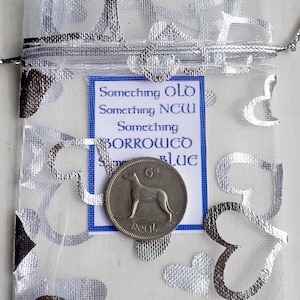 Irish Wedding Sixpence Charm, Lucky Wedding Sixpence, Irish Gift, Silver Wedding Sixpence, Gift for Bride, Sixpence for her Shoe