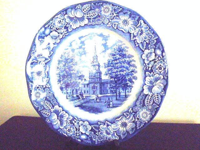 Liberty Blue Plate Independence Hall Staffordshire Ironstone - Etsy