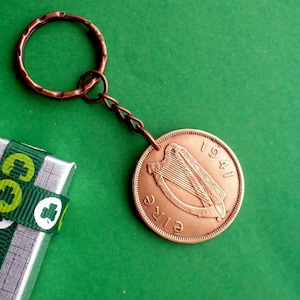 84th Birthday Gift, 1941 Irish Penny Keyring, Mother&#39;s Day Gift, Father&#39;s Day Gift, An Irish Gift.