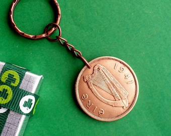 84th Birthday Gift, 1941 Irish Penny Keyring, Mother&#39;s Day Gift, Father&#39;s Day Gift, An Irish Gift.