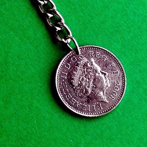 Queen Elizabeth II Memento von 2014, 10-jähriges Jubiläum, UK 10p Schlüsselanhänger, Taschenanhänger, siehe Jahre