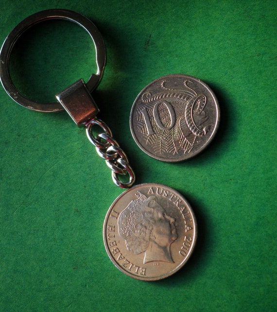 エリザベス女王 オーストラリア 10 セント硬貨 キーホルダー 2010 年