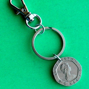 Elizabeth II 1983 UK 20p Golfer Schlüsselring, Geldbörse Charm, mehr Jahre verfügbar.
