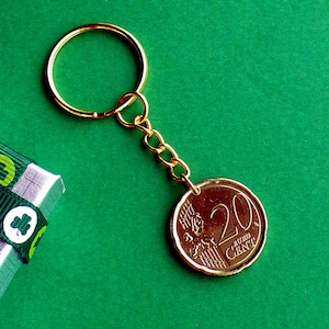2008, 17-jähriges Jubiläum, moderne Irland Euro-Münze Schlüsselanhänger, Nordic Gold 20c auf einem goldfarbenen Schlüsselanhänger, Boxed Geschenk, See stammt aus dem Jahr 2002