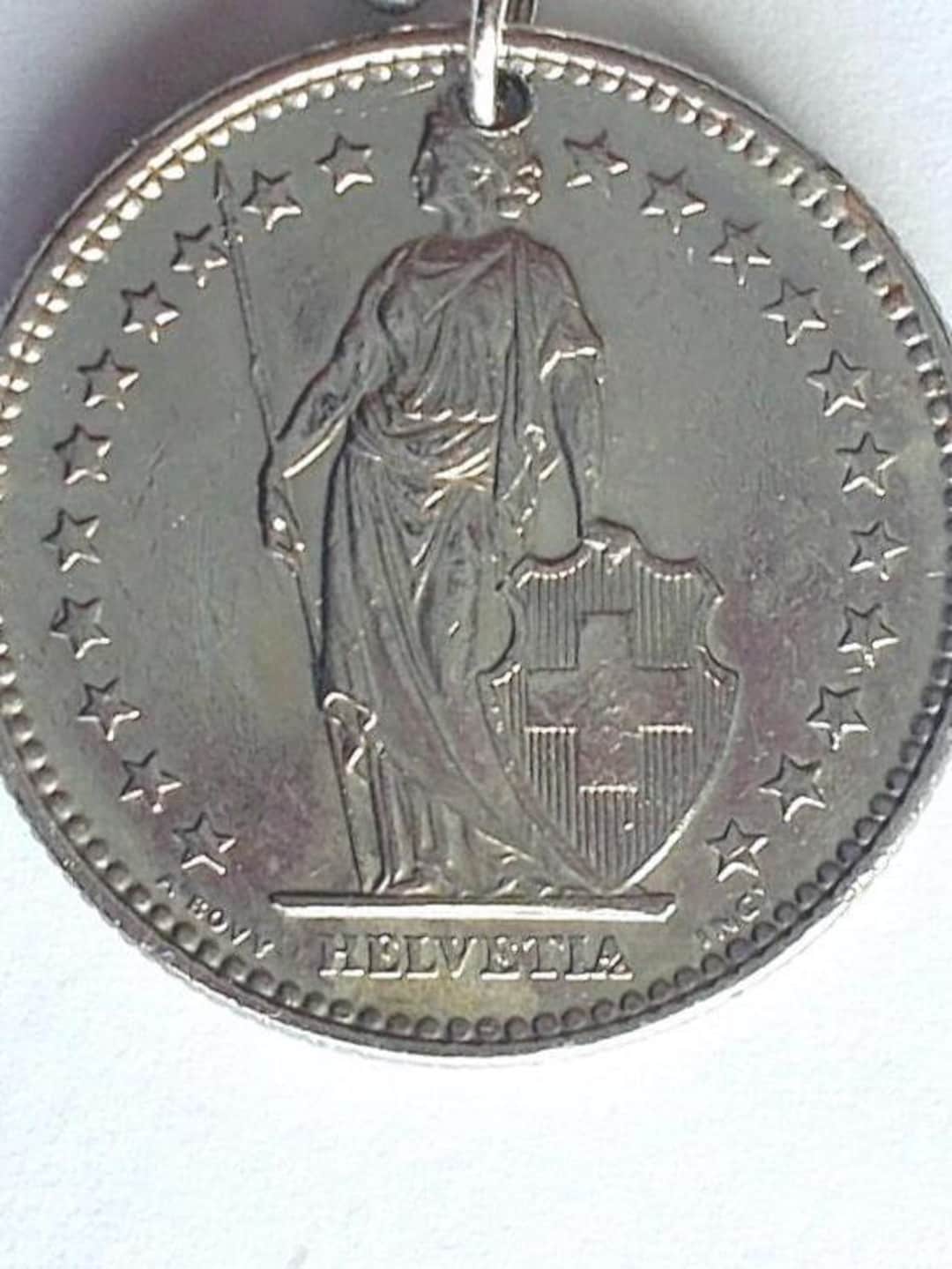 1968年/2011年製スイスフラン硬貨ペンダントまたはキーホルダー - Etsy
