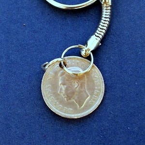1950 UK Keyring, 75. Geburtstag, Boxed Gift, weitere Jahre englischer Sixpence, zirkulierte englische Münzen