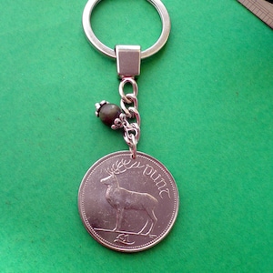 1994, 1995 Punt Schlüsselanhänger, Connemara Perle, große Dezimalmünze, aus Irland