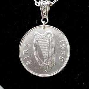 1996, 1995, Irish Punt Coin Necklace, Native Red Deer