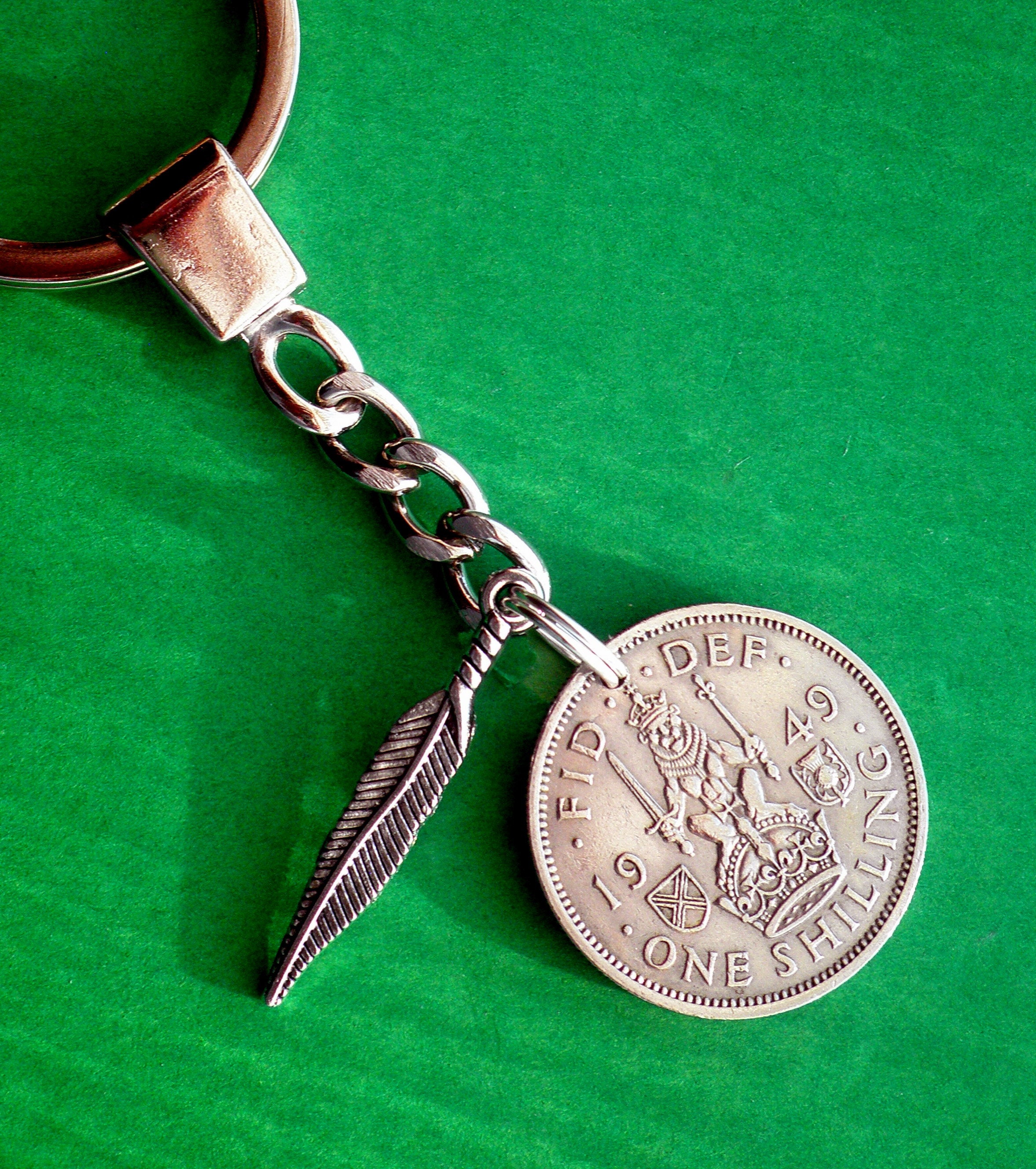1949 76TH GEBURTSTAG Glück Schlüsselring - Solid Rund - Original