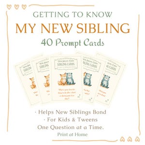 Getting to Know My New Sibling Cards — Blended Family Gift | Step Sibling Bonding Game | Printable Activity for Kids | Instant Download