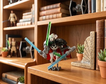 General Grievous Minifigure, Bloodied Clone Wars Soldier, Four Lightsabers Collectible Toy