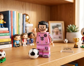 Lionel Messi Inter Miami Figur - Pinkes Trikot #10 Fußball Sammlerstück