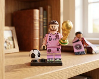 Lionel Messi Inter Miami Figure – World Cup Champion Toy, #10 Home Jersey minifigure