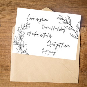 Tarjeta imprimible, poema original 'Love Is', aniversario, amigo, cónyuge