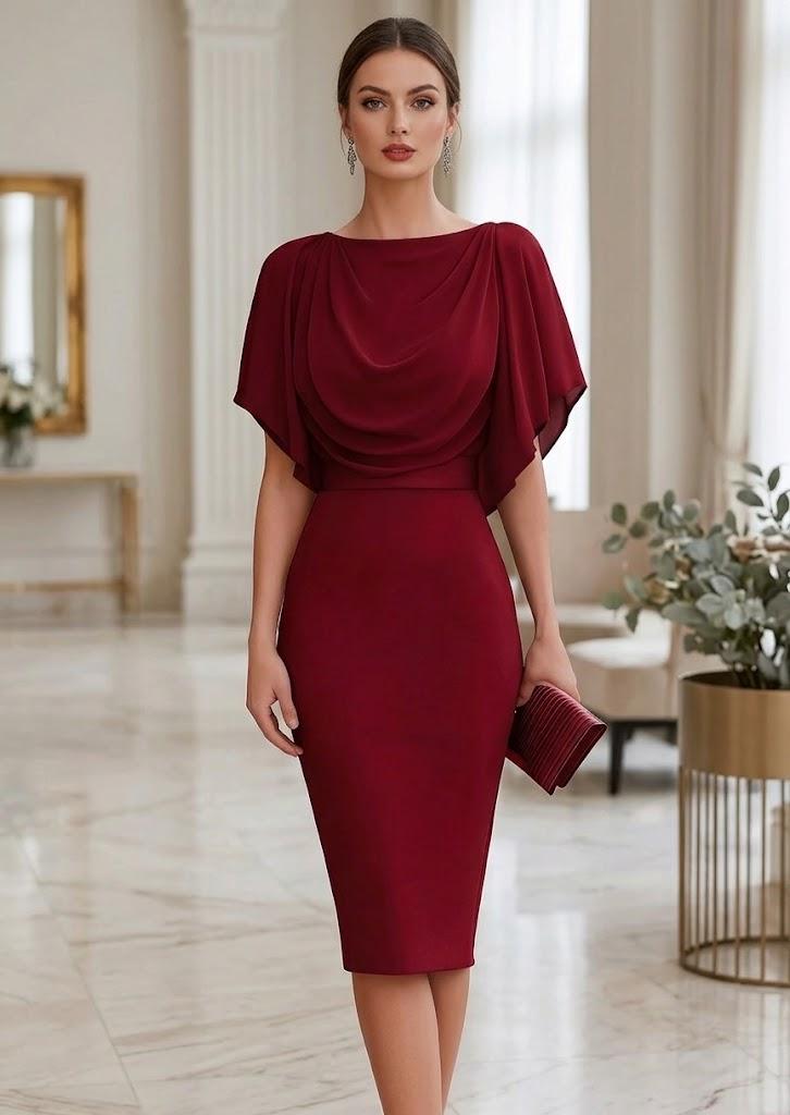 Burgundy Short Dress