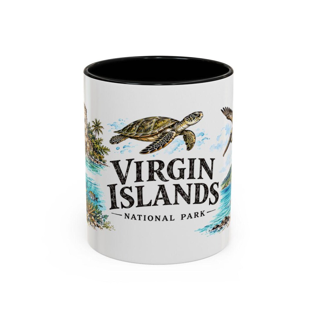 Turtle Color Pages Virgin Islands National Park Mug | Caribbean Snorkeling Turtle Reef ...