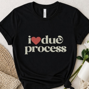 I Heart Due Process T-Shirt, Civil Liberties Graphic Tee, Constitutional Rights Apparel