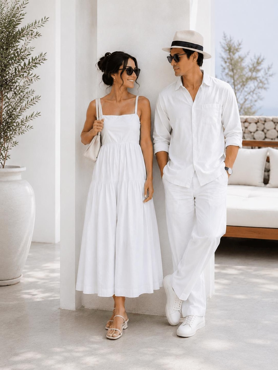 linen-blend-couple-outfit-matching-dress-and-shirt-set-resort-wear