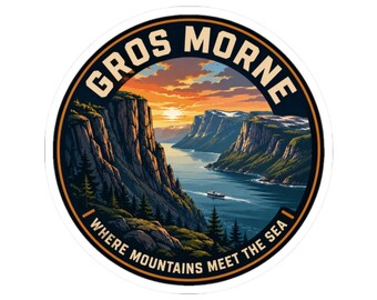 Sticker for Hikers Campers, Gros Morne National Park Sticker, Newfoundland Travel Souvenir Decal, Canada Outdoor Adventure Road Trip Gift