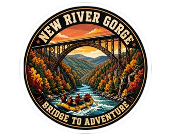 Sticker for Hikers Campers, New River Gorge National Park Sticker, West Virginia Souvenir Decal, Rafting Road Trip Gift