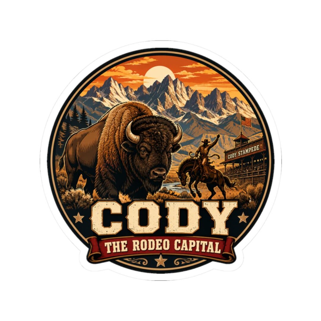 Cool Rodeo Decals Cody Wyoming Sticker, Rodeo Capital Travel Decal, Western Cowboy ...
