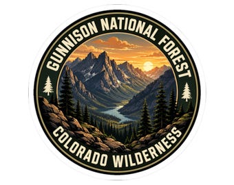 Sticker for Hikers Campers, Gunnison National Forest Sticker, Colorado Travel Souvenir Decal, Outdoor Adventure Gift