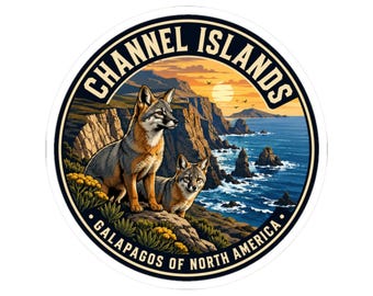 ハイカーやキャンパー向けのステッカー、チャンネル諸島国立公園のステッカー、カリフォルニア海岸のお土産デカール、ロードトリップ旅行ギフト、バンライフギフト