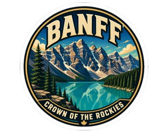 Sticker for Road Trip Lovers Locals, Banff Sticker, Alberta Souvenir Decal, Rockies Travel Keepsake, Banff National Park Gift