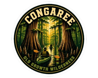Sticker for Hikers Campers, Congaree National Park Sticker, South Carolina Forest Souvenir Decal, Kayak Adventure Travel Gift