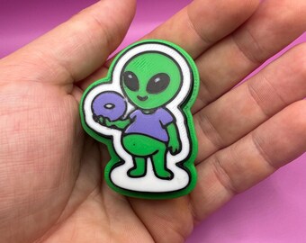 Alien Fidget Clicker, drukowana w 3D zabawka na biurko, narzędzie do łagodzenia stresu sensorycznego, wyjątkowy prezent z motywem kosmity