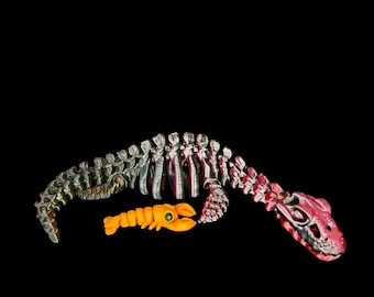 Przegubowy elastyczny szkielet dinozaura i homara – wielokolorowa zabawka sensoryczna drukowana w 3D