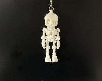 Elastyczny brelok ze szkieletem, ruchoma figurka szkieletu, drukowany w 3D sensor Fidget, wyjątkowy dodatek do plecaka