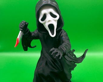 Drukowana w 3D figurka Ghostface – kolekcjonerska figurka Scream Horror, przerażająca figurka slashera, dekoracja biurka na Halloween