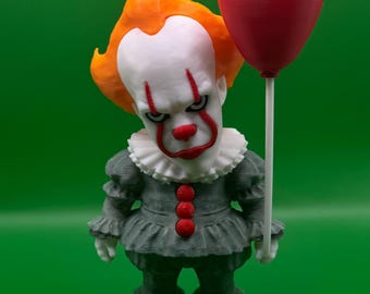 Drukowana w 3D figurka Pennywise'a – kolekcjonerska figurka z horroru, figurka klauna IT, upiorna dekoracja biurka